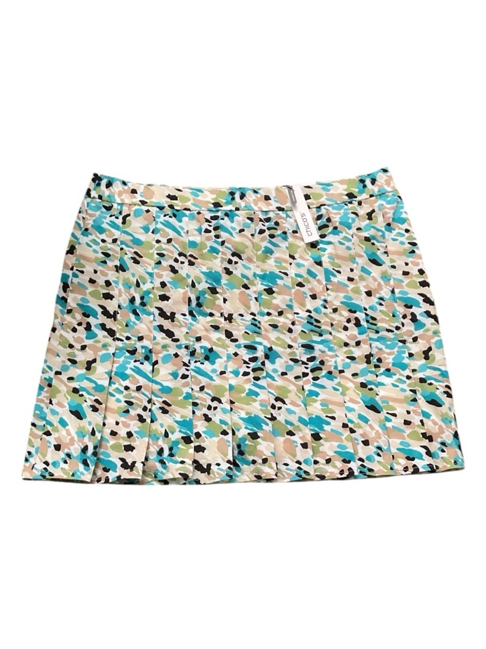 Chico's “NEEMA” Zenergy UPF Firework Pleat Skort Skirt SZ 3 (16) RT $80